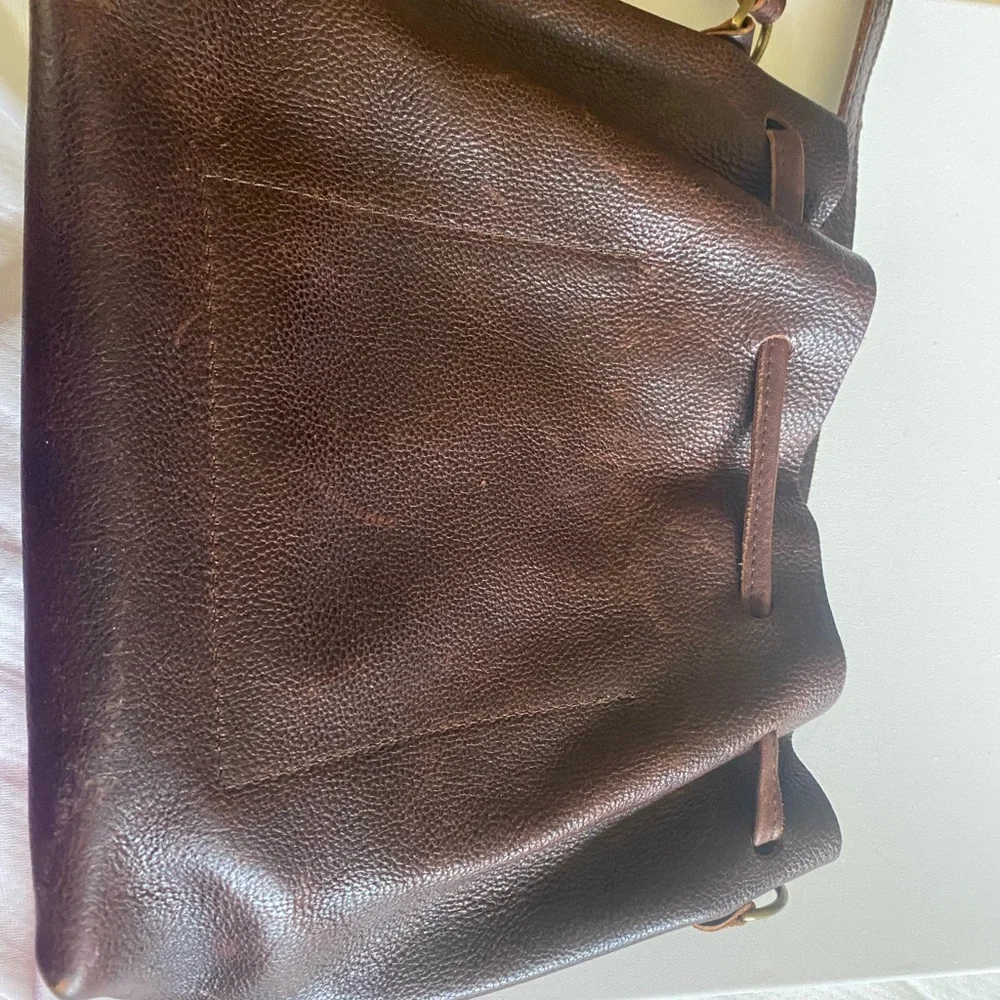 Portland Leather Rich Brown Shoulder Bag - Picture 3 of 5